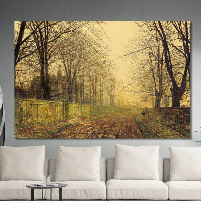 La Foglia Secca E Gialla John Atkinson Grimshaw jag74 quadro stampato su tela