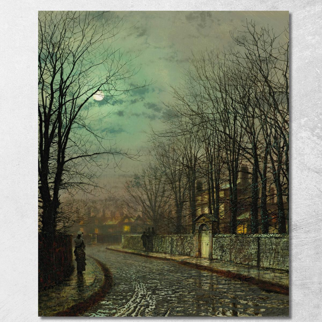L'Incontro Segreto John Atkinson Grimshaw jag75 quadro stampato su tela L'Incontro Segreto John Atkinson Grimshaw jag75 quadro stampato su tela