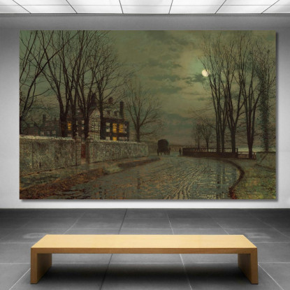 La Svolta Della Strada John Atkinson Grimshaw jag76 quadro stampato su tela