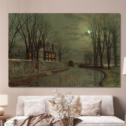 La Svolta Della Strada John Atkinson Grimshaw jag76 quadro stampato su tela