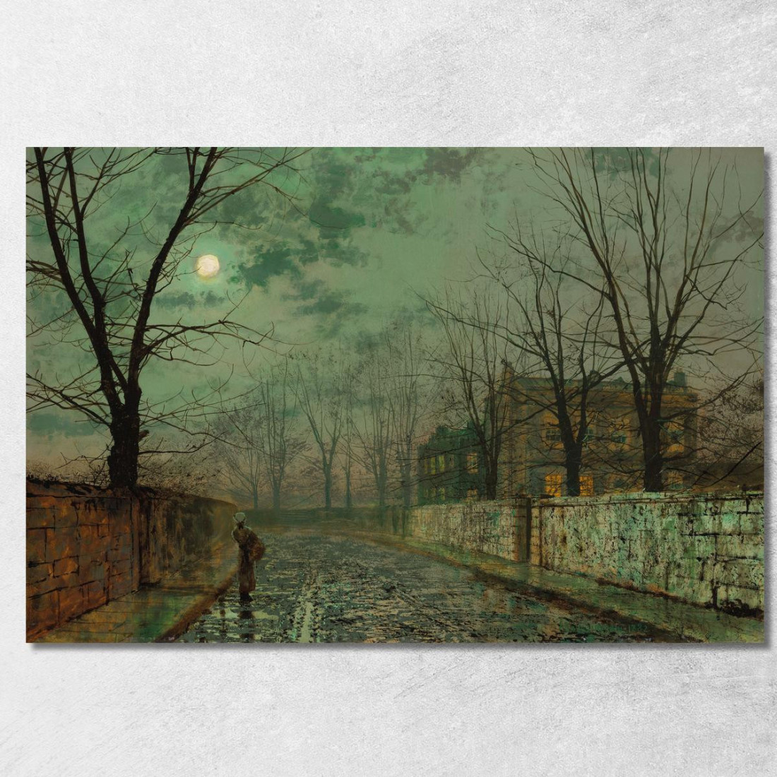 Sotto I Raggi Argentati Della Luna John Atkinson Grimshaw jag79 quadro stampato su tela Sotto I Raggi Argentati Della Luna John Atkinson Grimshaw jag79 quadro stampato su tela