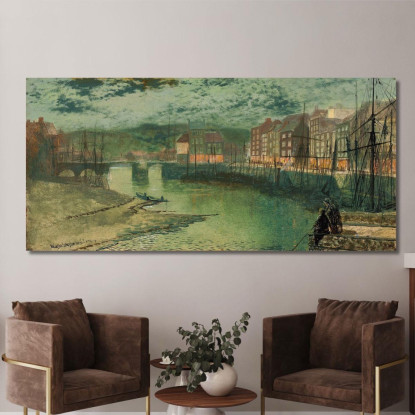 I Moli Di Whitby John Atkinson Grimshaw jag83 quadro stampato su tela