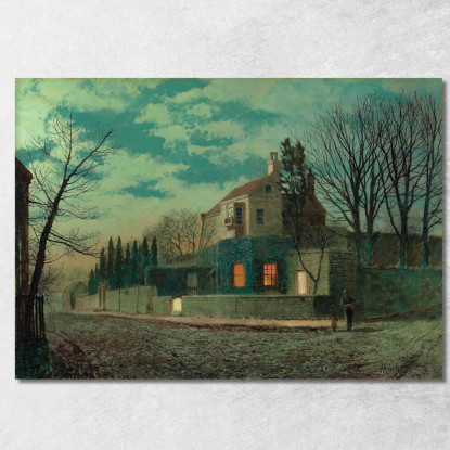 Yew Court Scalby John Atkinson Grimshaw jag86 quadro stampato su tela