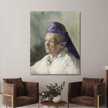 Ritratto Di Donna Con Foulard Konrad Mägi kmg16 quadro stampato su tela