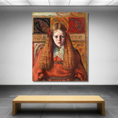 Ritratto Di Una Ragazza Norvegese Konrad Mägi kmg22 quadro stampato su tela