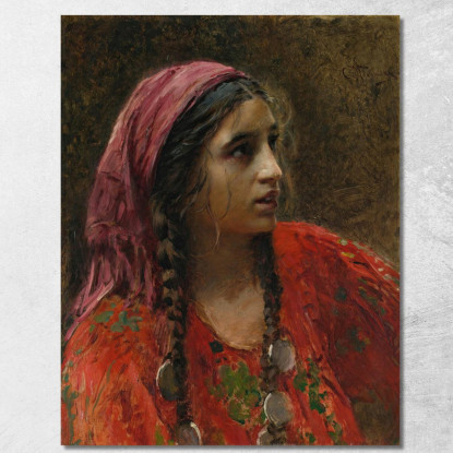 Zingara Konstantin Egorovich Makovsky kem3 quadro stampato su tela