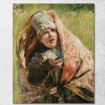 Ritratto Di Una Contadina Konstantin Egorovich Makovsky kem9 quadro stampato su tela