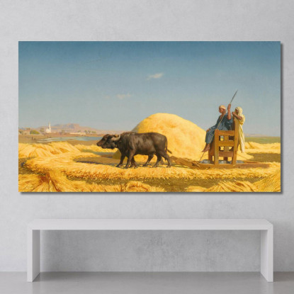 Le Trebbiatrici Del Grano Egitto Jean-Léon Gérôme jlg136 quadro stampato su tela