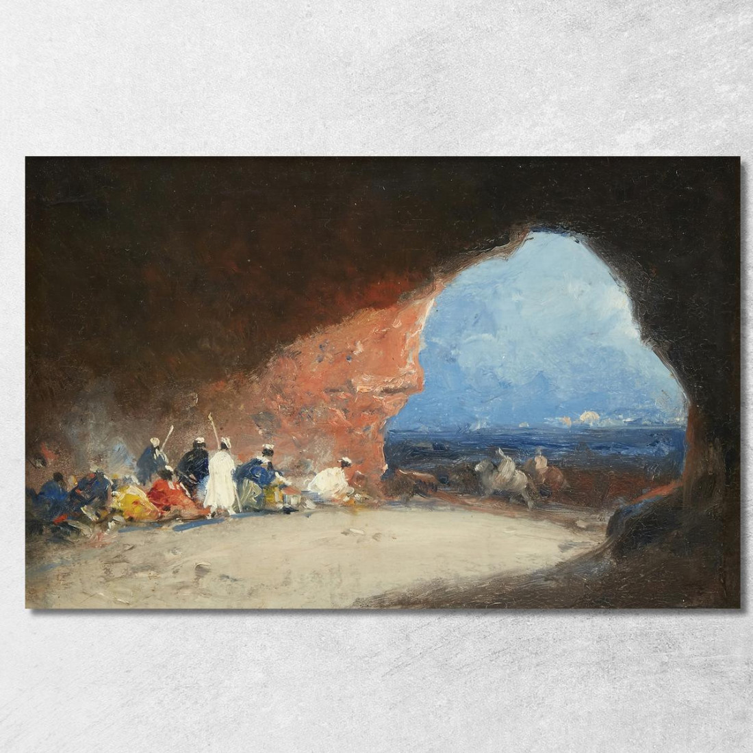 Arabi In Una Grotta Sul Mare Mariano Fortuny Marsal mfm10 quadro stampato su tela Arabi In Una Grotta Sul Mare Mariano Fortuny Marsal mfm10 quadro stampato su tela