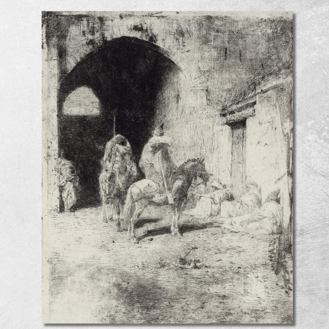 Guardia Della Casbah A Tetouan Mariano Fortuny Marsal mfm17 quadro stampato su tela Guardia Della Casbah A Tetouan Mariano Fortuny Marsal mfm17 quadro stampato su tela