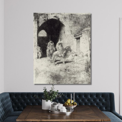 Guardia Della Casbah A Tetouan Mariano Fortuny Marsal mfm17 quadro stampato su tela