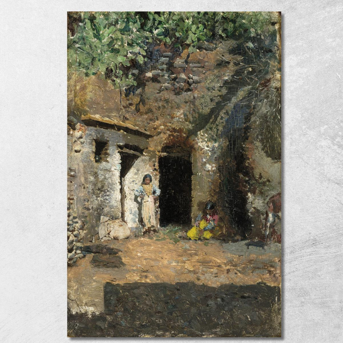 Grotte Gitane A Granada Mariano Fortuny Marsal mfm22 quadro stampato su tela Grotte Gitane A Granada Mariano Fortuny Marsal mfm22 quadro stampato su tela