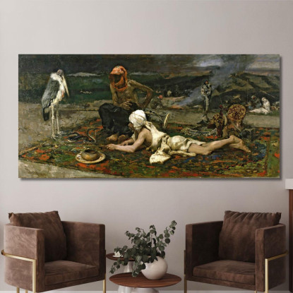 Incantatori Di Serpenti Indù Mariano Fortuny Marsal mfm23 quadro stampato su tela