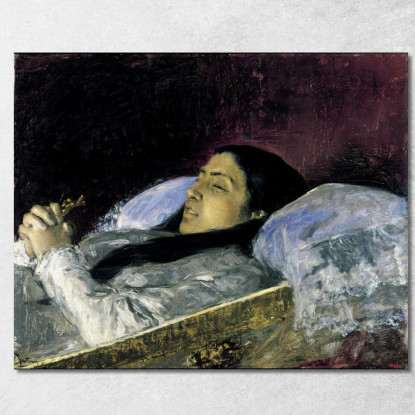 Signorina Del Castillo Sul Suo Letto Di Morte Mariano Fortuny Marsal mfm29 quadro stampato su tela