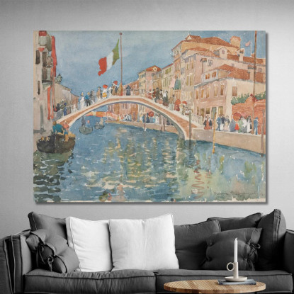 Un Ponte A Venezia Maurice Prendergast mpr1 quadro stampato su tela