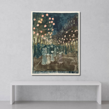 Festa Della Bastiglia Maurice Prendergast mpr5 quadro stampato su tela