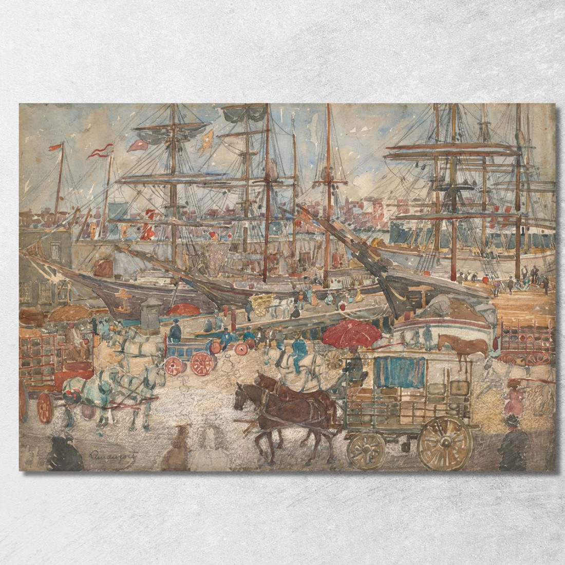 Docks East Boston Maurice Prendergast mpr14 quadro stampato su tela Docks East Boston Maurice Prendergast mpr14 quadro stampato su tela