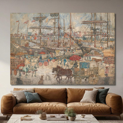 Docks East Boston Maurice Prendergast mpr14 quadro stampato su tela