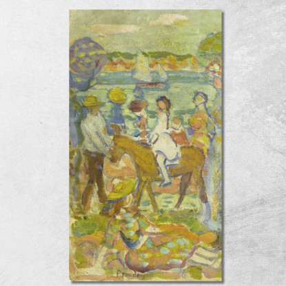 Gruppo Di Figure Con Asino Maurice Prendergast mpr20 quadro stampato su tela