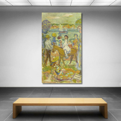 Gruppo Di Figure Con Asino Maurice Prendergast mpr20 quadro stampato su tela
