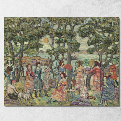 Paesaggio Con Figure 2 Maurice Prendergast mpr27 quadro stampato su tela