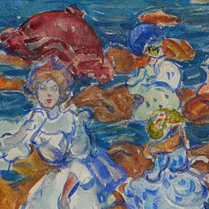 Bassa Marea Figure Sulle Rocce Maurice Prendergast mpr29 quadro stampato su tela