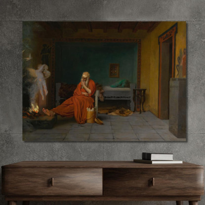 Il Poeta Sogna Cupido Accanto Al Fuoco Jean-Léon Gérôme jlg144 quadro stampato su tela