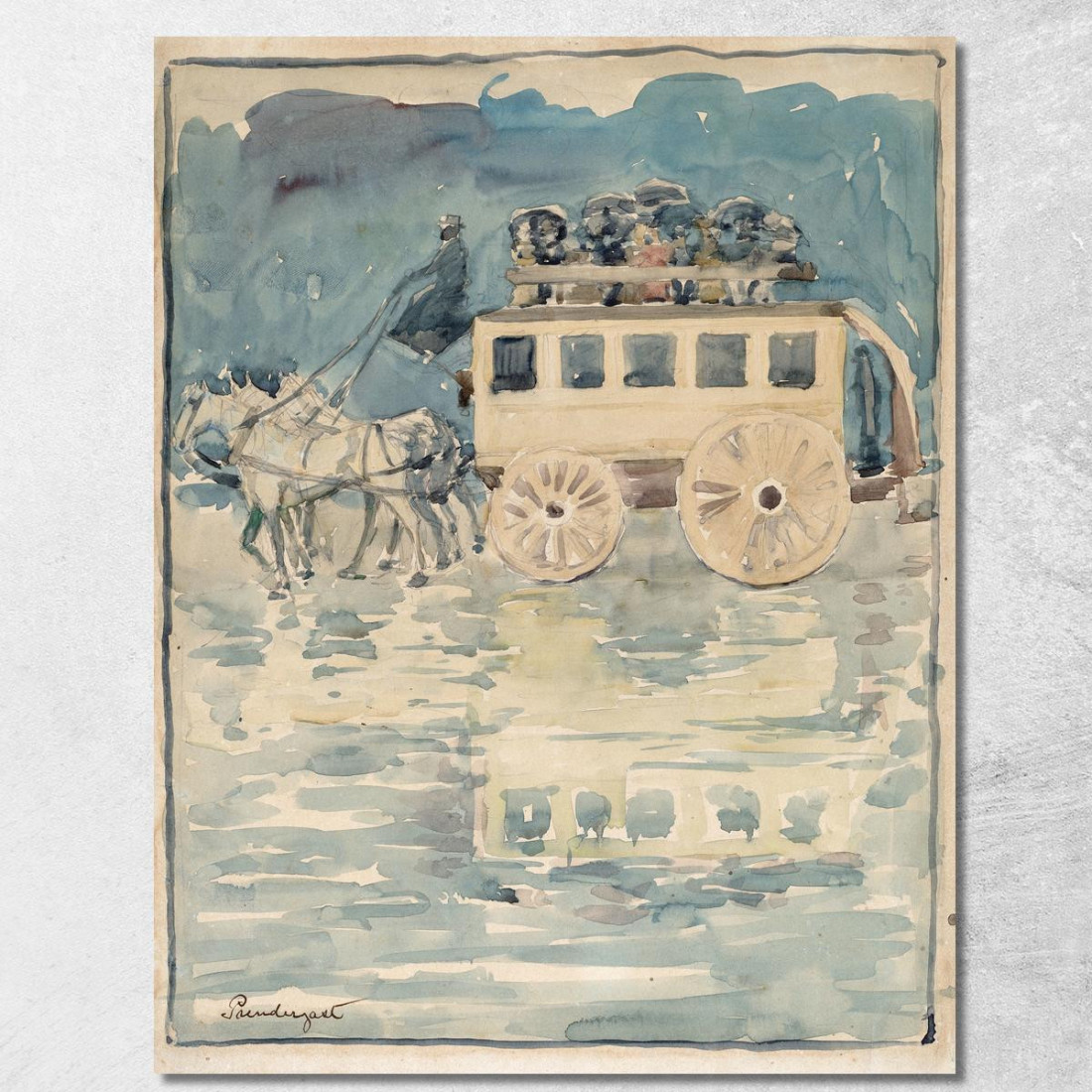 Omnibus Parigino Maurice Prendergast mpr37 quadro stampato su tela Omnibus Parigino Maurice Prendergast mpr37 quadro stampato su tela