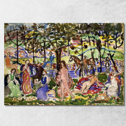 Scena Del Parco 2 Maurice Prendergast mpr38 quadro stampato su tela