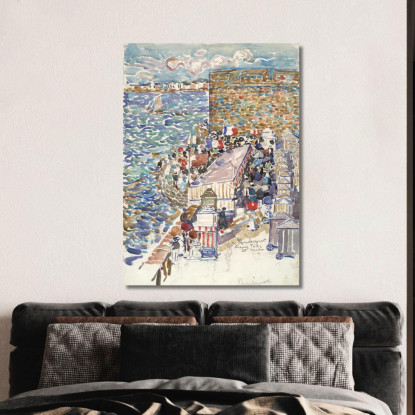 Marea Crescente St. Malo Maurice Prendergast mpr47 quadro stampato su tela