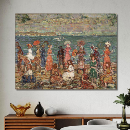Spiaggia Maurice Prendergast mpr52 quadro stampato su tela
