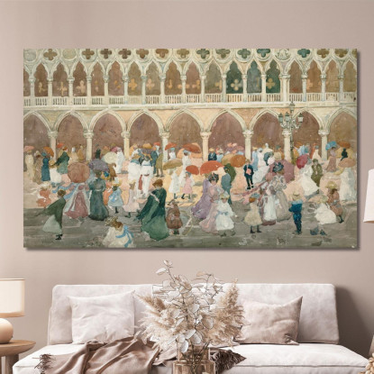 Luce Del Sole Sulla Piazzetta Maurice Prendergast mpr60 quadro stampato su tela