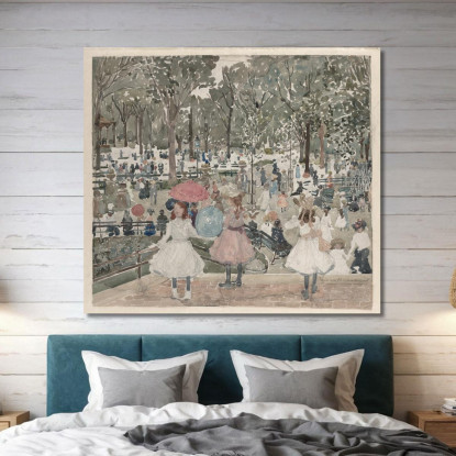 Il Viale Central Park Maurice Prendergast mpr65 quadro stampato su tela