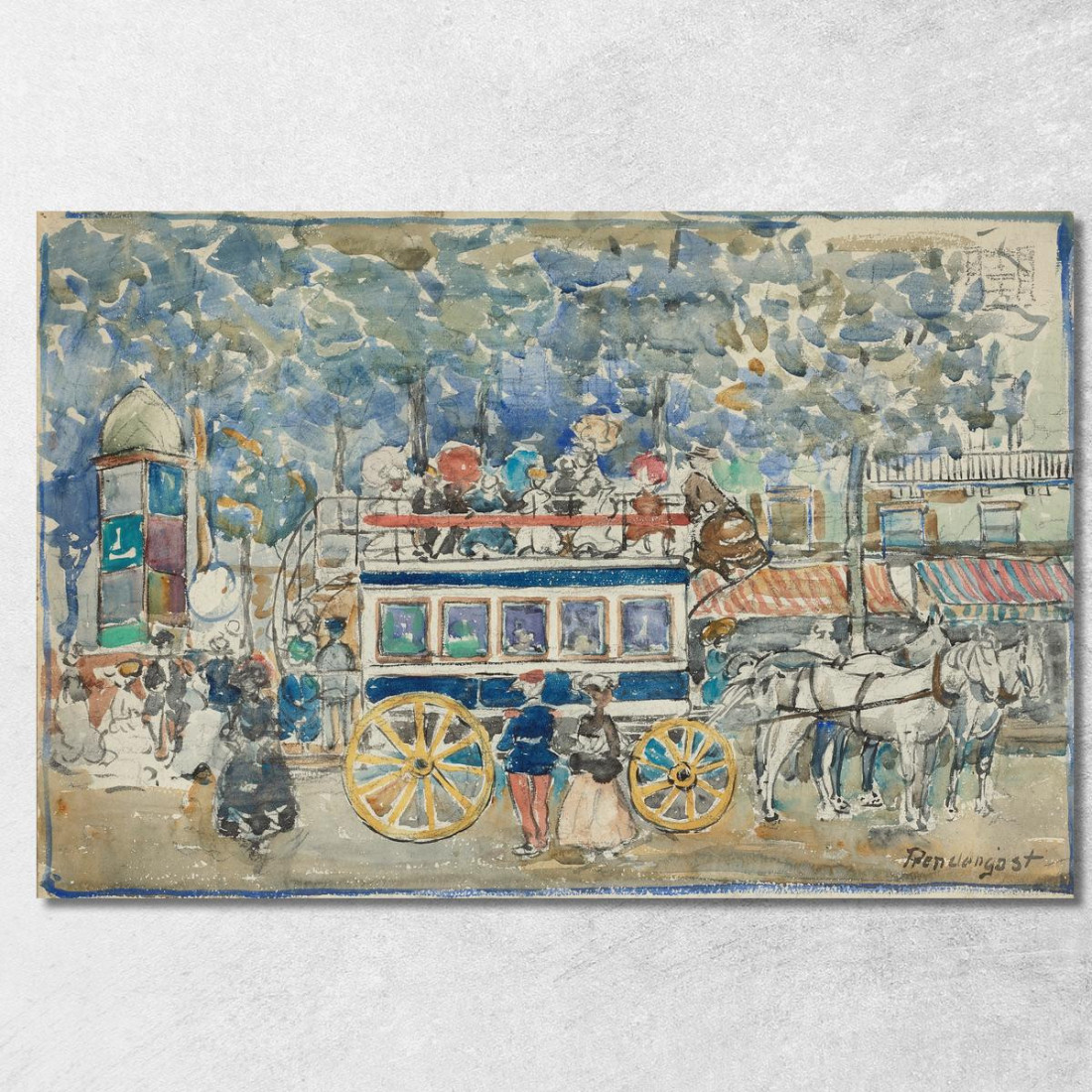 L'Omnibus Di Parigi Maurice Prendergast mpr66 quadro stampato su tela L'Omnibus Di Parigi Maurice Prendergast mpr66 quadro stampato su tela