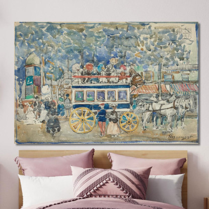L'Omnibus Di Parigi Maurice Prendergast mpr66 quadro stampato su tela