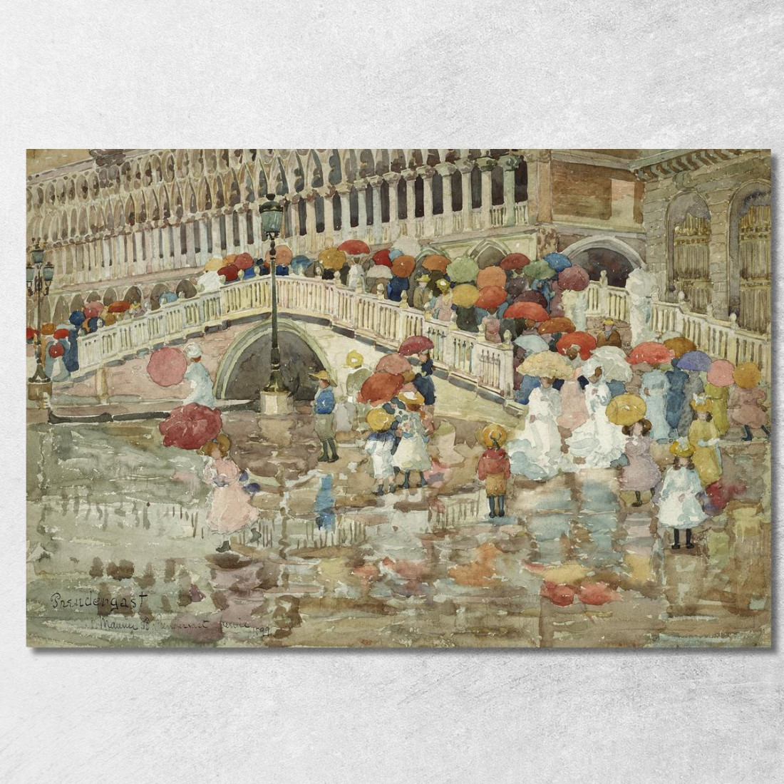 Ombrelli Sotto La Pioggia Maurice Prendergast mpr71 quadro stampato su tela Ombrelli Sotto La Pioggia Maurice Prendergast mpr71 quadro stampato su tela