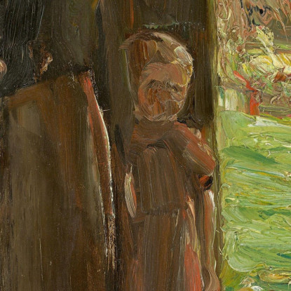 Contadina Con Bambino Sotto La Porta / Donna E Bambino Sulla Soglia Max Liebermann mlb16 quadro stampato su tela