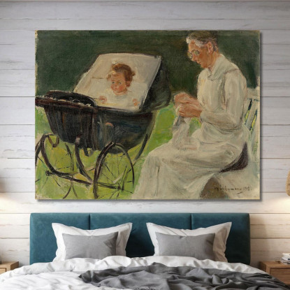 La Nipote Dell'Artista Con La Sua Balia Nel Giardino Del Wannsee Max Liebermann mlb29 quadro stampato su tela