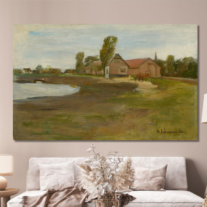 Strada Del Villaggio A Militsch / Paesaggio Con Stagno Max Liebermann mlb35 quadro stampato su tela