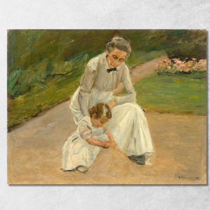 Nipote E Balia Che Giocano In Giardino Max Liebermann mlb38 quadro stampato su tela