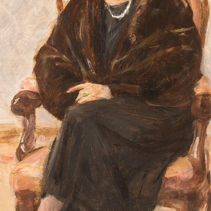 Ritratto Di Lola Leder In Pelliccia Seduta Max Liebermann mlb61 quadro stampato su tela