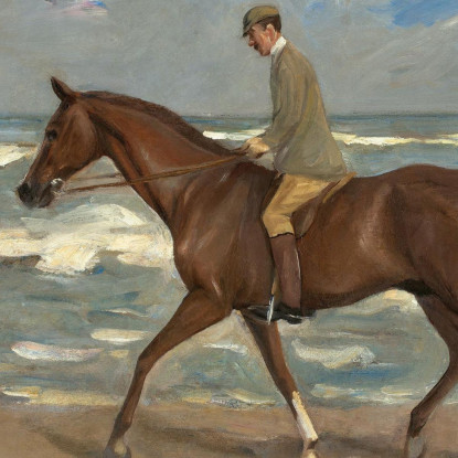 Cavaliere Sulla Spiaggia Verso Sinistra Max Liebermann mlb65 quadro stampato su tela