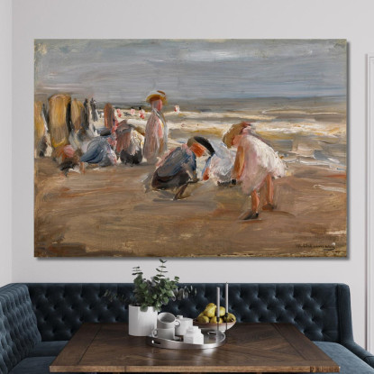 Bambini Che Giocano Sulla Spiaggia Max Liebermann mlb78 quadro stampato su tela