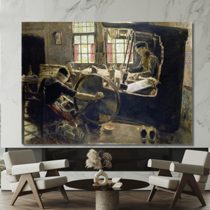 Il Tessitore Max Liebermann mlb90 quadro stampato su tela