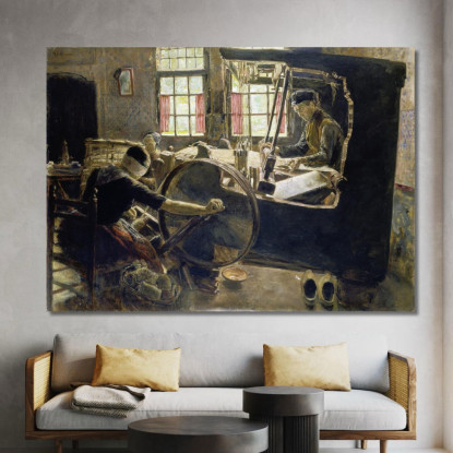 Il Tessitore Max Liebermann mlb90 quadro stampato su tela