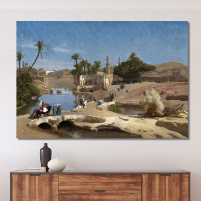 Veduta Di Medinet El Fayoum Jean-Léon Gérôme jlg161 quadro stampato su tela