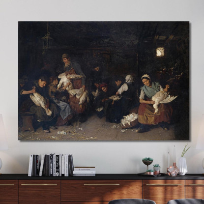 Donne Che Spennano Oche Max Liebermann mlb97 quadro stampato su tela