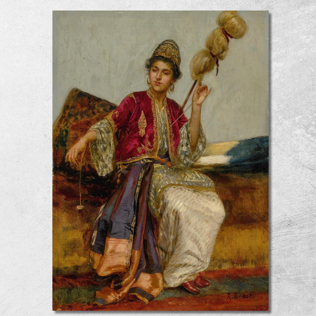 La Filatrice Rudolf Ernst rer25 quadro stampato su tela