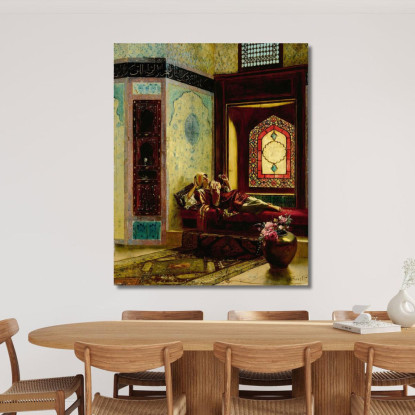 Signora Orientale Languida Con Una Rosa Rudolf Ernst rer26 quadro stampato su tela
