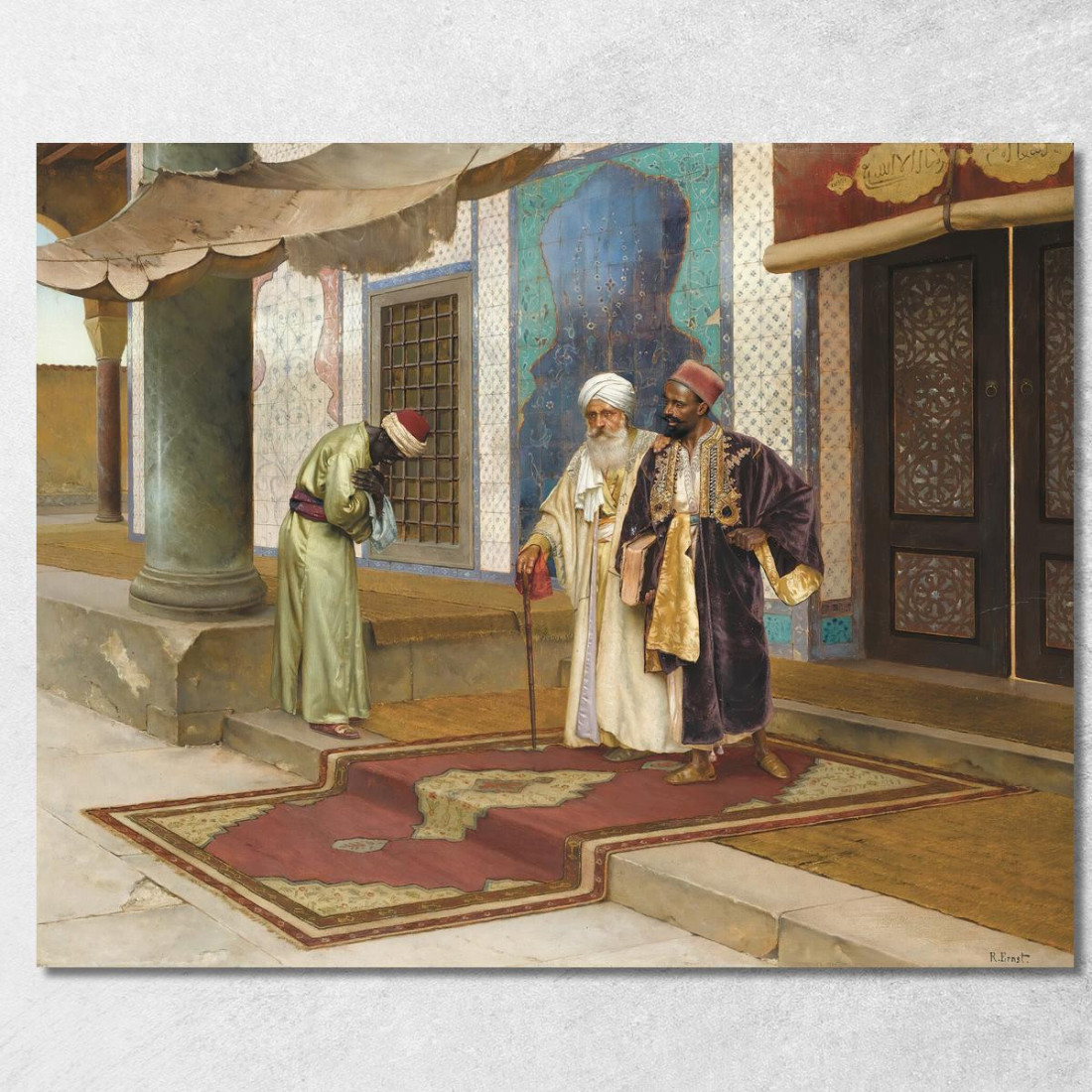 Uscendo Dalla Moschea Rudolf Ernst rer28 quadro stampato su tela Uscendo Dalla Moschea Rudolf Ernst rer28 quadro stampato su tela